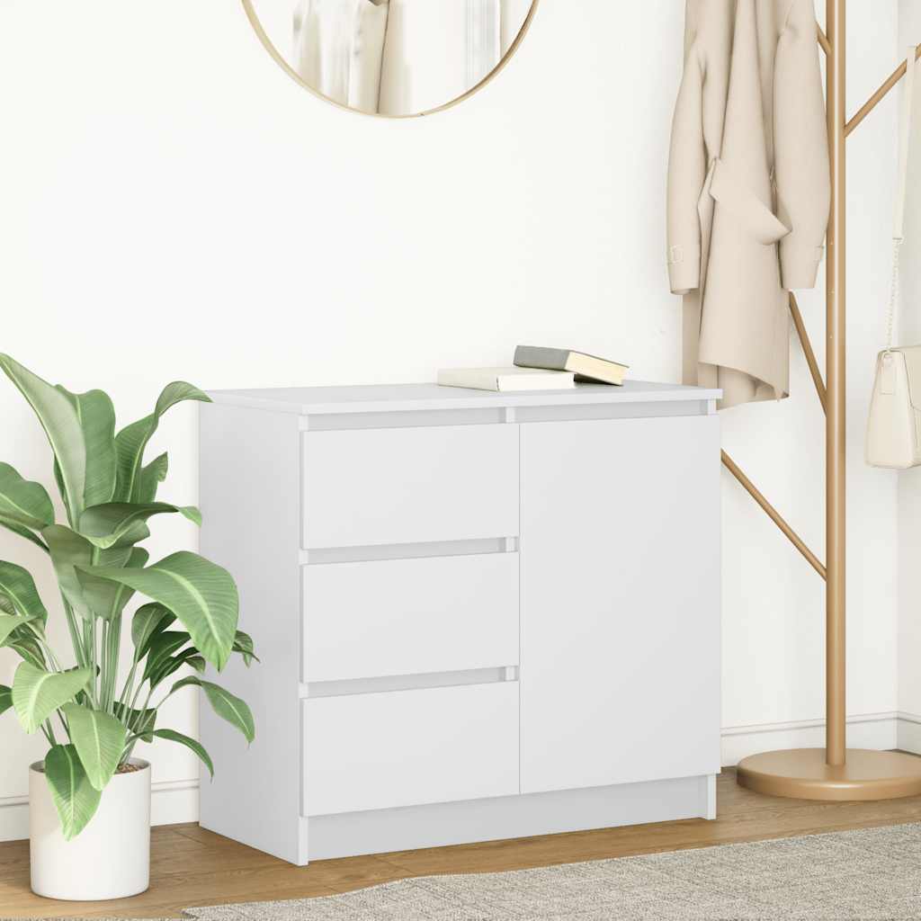 Sideboard with Drawer White 71x35x65 cm Engineered Wood